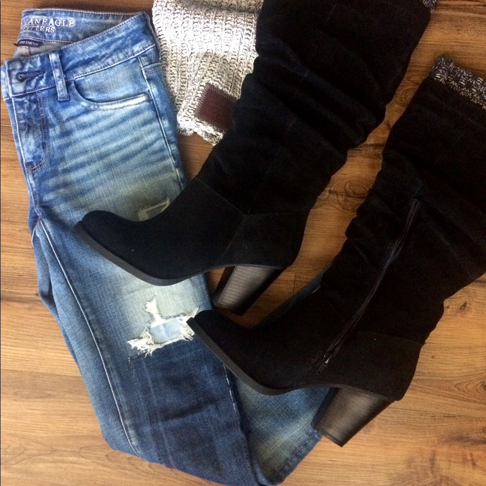 Patchwork Dark Wash Aeo Jegging - image 1